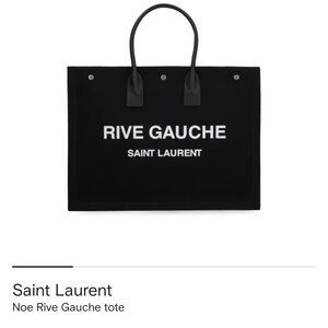 Saint Laurent Black and White Rive Gauche Tote